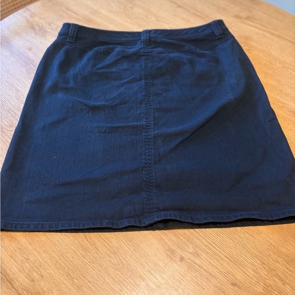 Talbots Black Denim A-Line Knee-Length Skirt - Picture 3 of 5